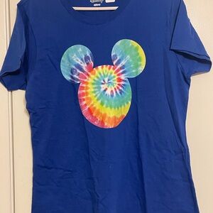 Disney Blue T-Shirt with Tie-Dye Mickey Mouse